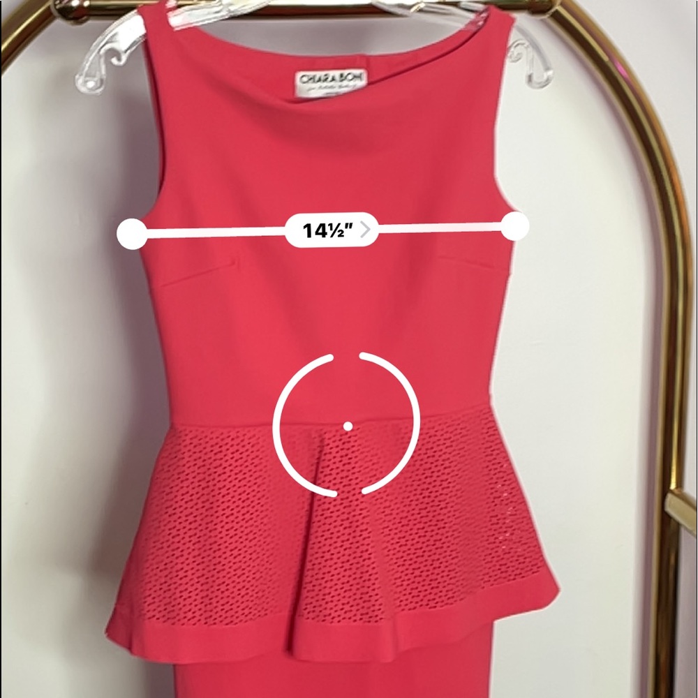 Chiara Boni la petite robe | Dominik Laser-cut Peplum Dress In Peach - Picture 7 of 8